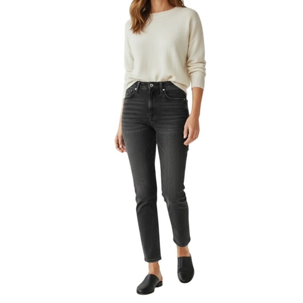 EVERLANE Straight Jeans Women Sz 28  Black Organic High Rise Normcore Casual NWT
